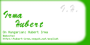 irma hubert business card